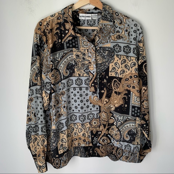 Alfred Dunner Paisley Button Blouse Top Vintage Womens Size 16 - Picture 8 of 8